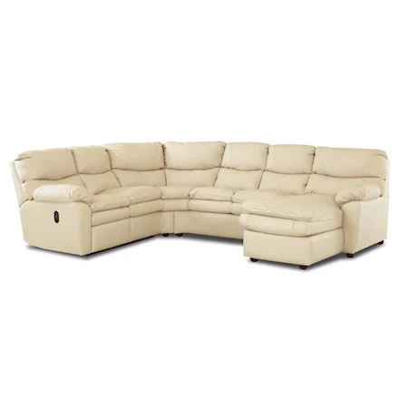 Contemporary Reclining Sectional Sofa with Chaise Lounge